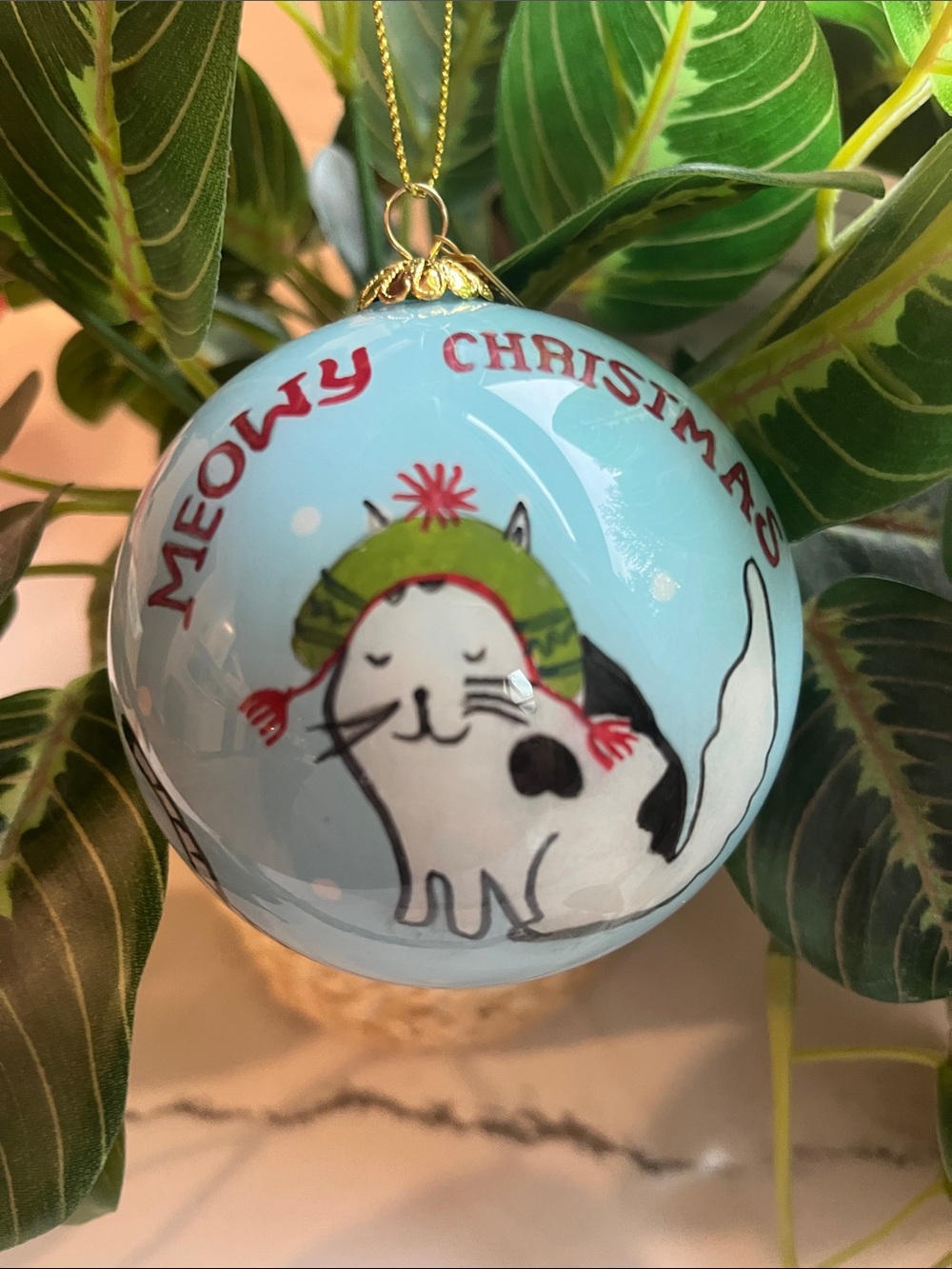 Pier 1 2019 Li Bien  'Meowy Christmas' Cat Ornament